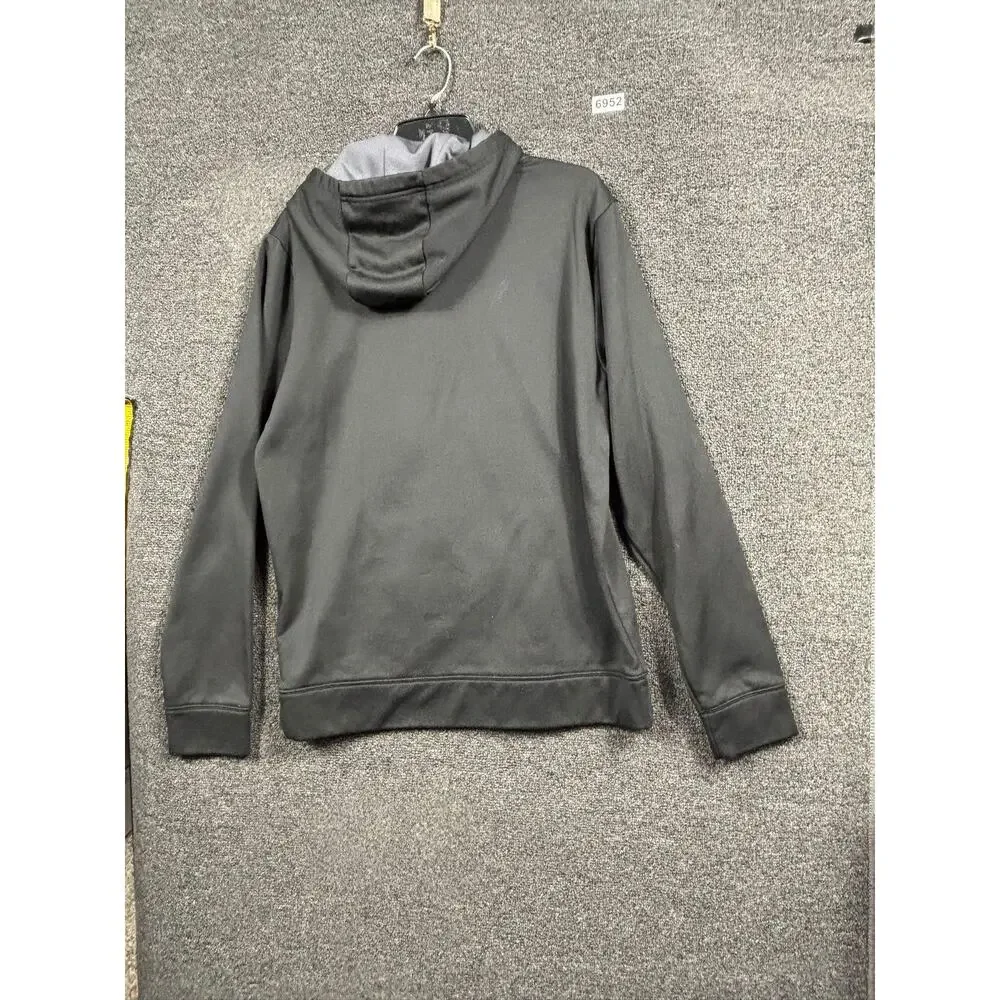 The North Face Hoodie Mens Med Black Gray Logo Fleece Pullover Sweatshirt Warm